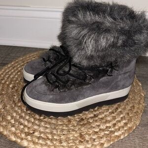 Högl Casual Velour Dark Grey Winter Boots – Women’s Size 6.5